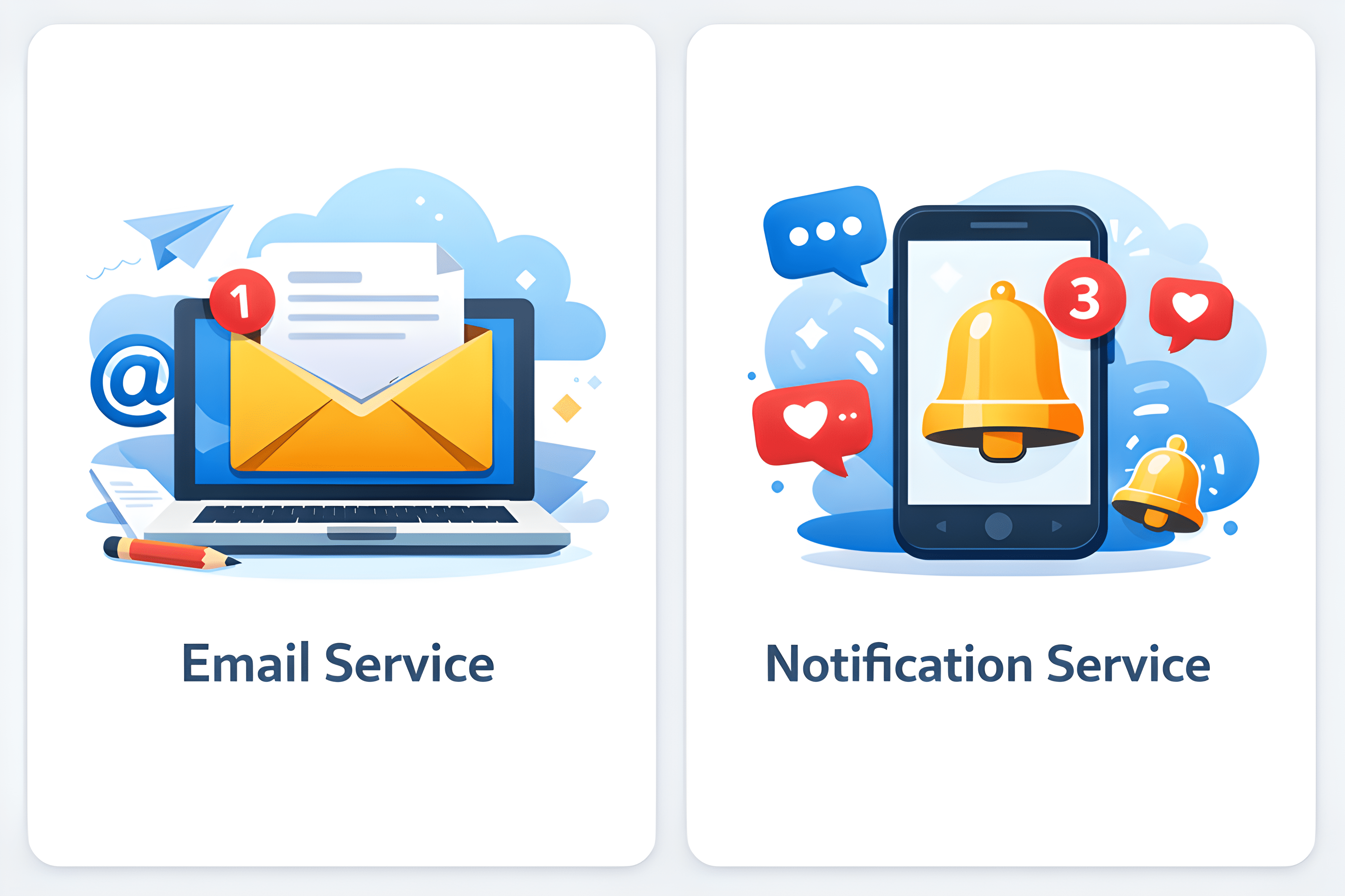 Notifications and email service illustration