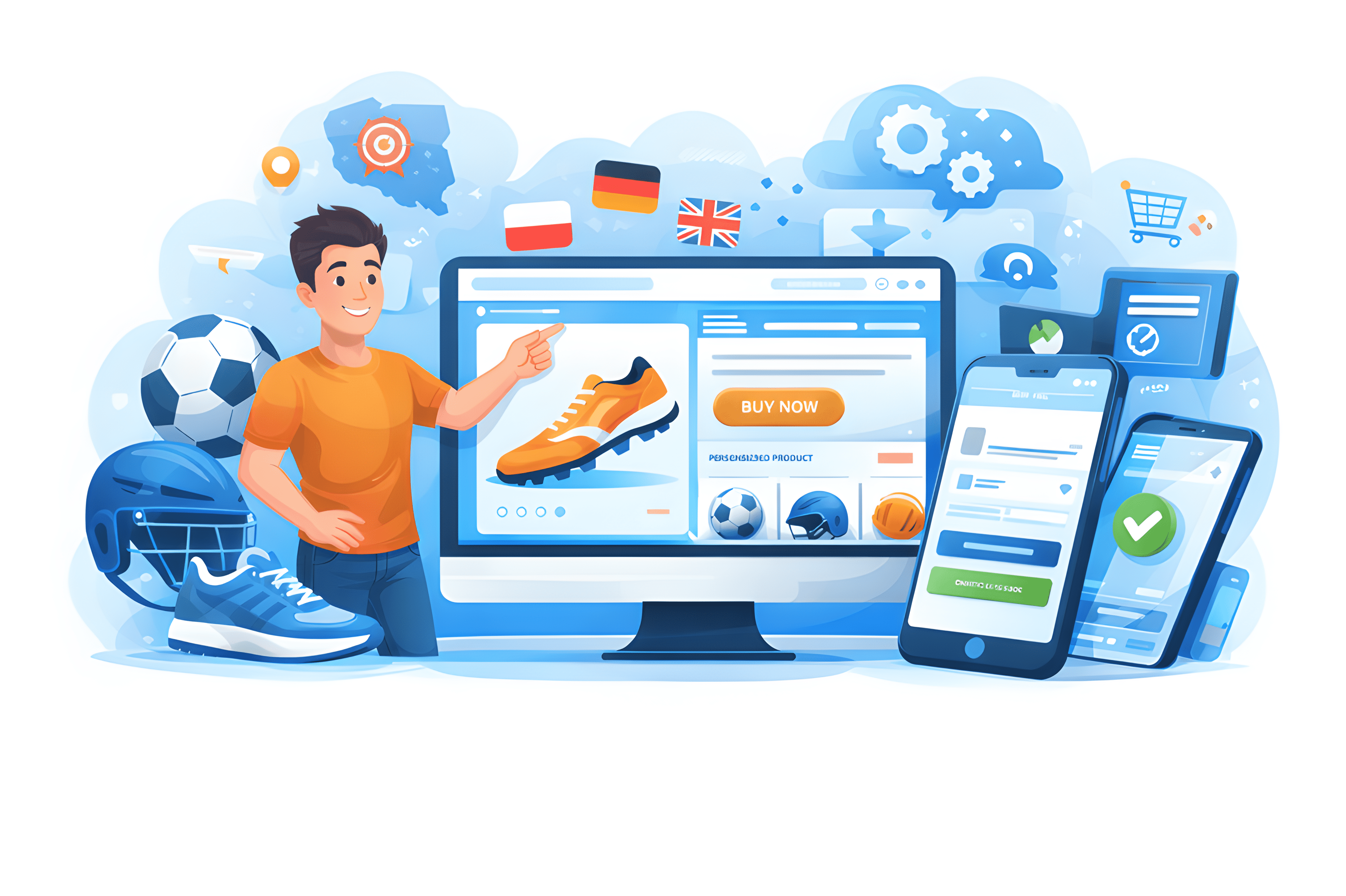 Sports eCommerce experience illustration