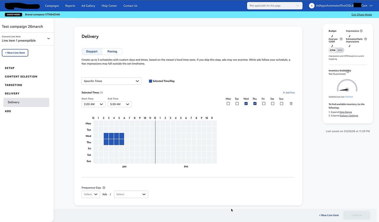 Campaign creation and scheduling workflow