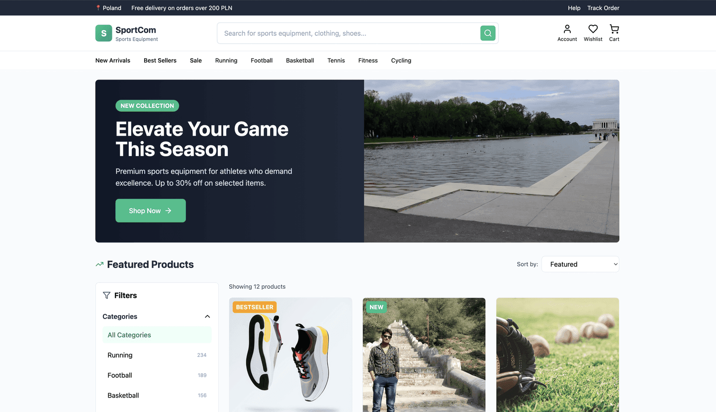 Sports eCommerce experience illustration